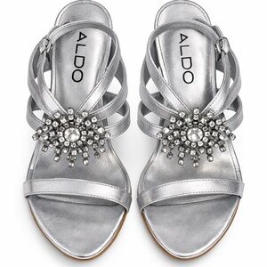 Aldo Women's Silver Sparkle Sandals
